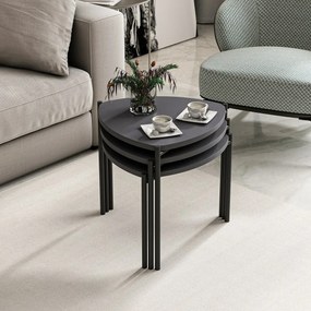 Set de măsuțe Lenny Anthracite, 3 bucăți