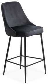 Scaun bar negru ABS 143 - catifea, stil modern, rezistență ridicată, confort premium
