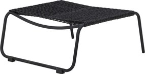 Set fotoliu si taburet, negru, cu perne, Boel