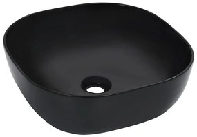143918 vidaXL Chiuvetă de baie, negru, 42,5x42,5x14,5 cm, ceramică