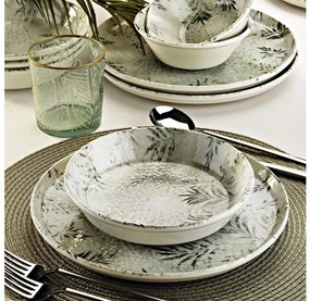 Set veselă 12 piese din porțelan, gri