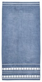 Prosop de plajă albastru din bumbac 90x180 cm Anchors – Catherine Lansfield