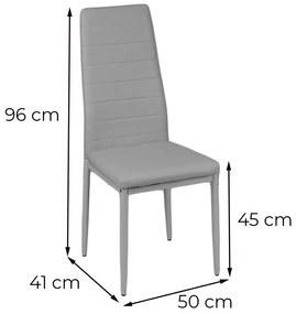 Scaun de masă Tino NOVA maro, textil, piele + metal - maro