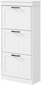 HOMCOM Dulap Spațios pentru Pantofi cu 3 Sertare Rabatabile pentru 15 Perechi de Pantofi, 54x24x117,5 cm, Alb | Aosom Romania