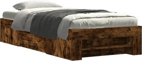 vidaXL Cadru pat fără saltea stejar fumuriu 100x200 cm lemn prelucrat
