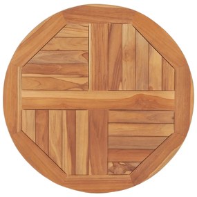 48984 vidaXL Blat de masă, 60 cm, lemn masiv de tec, rotund, 2,5 cm