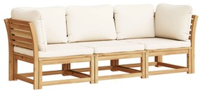 3214291 vidaXL Set mobilier de grădină cu perne, 3 piese, lemn masiv acacia