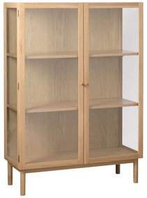 Vitrină din lemn de stejar 140x100 cm Elba – Unique Furniture