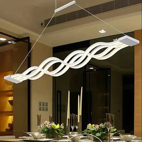 Lustră LED cu Telecomandă, 160W, Acril, Alb