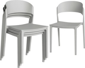 Outsunny Set 4 Scaune Grădină Outsunny, Stivuibile, Structură pp Potrivite pentru Toate Sezoanele | Aosom Romania