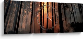 Tablou cu pădure întunecată (cu ceas) (90x30 cm)
