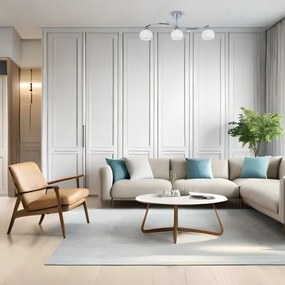 Lustră pe tijă CONNOR 3xE27/15W/230V crom lucios/alb