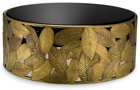Masuta de Cafea Design LUX, Alama, Sticla, Negru, Botanico