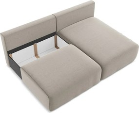 Colțar taupe extensibil/cu spațiu de depozitare cu tapițerie din catifea (cu colț pe partea dreaptă/cu șezlong) Kalena – Makamii