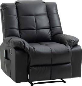 HOMCOM Fotoliu de Relaxare cu Masaj din Piele Artificiala, Fotoliu Ergonomic cu 8 Puncte de Masaj si Rabatabil 165°, Gri | Aosom Romania