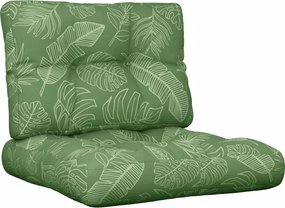 vidaXL Perne de paleți, 2 buc., model cu frunze, textil