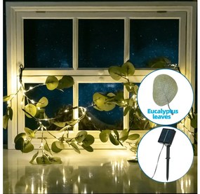 Instalație LED solară Aigostar 110xLED/4m IP65 alb cald eucalipt