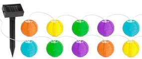 Instalație LED solară 10xLED/1,2V 3,7m IP44 multicolor