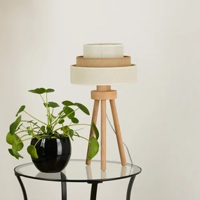 Brilagi - Lampă de masă DENVER LUNETA 1xE27/15W/230V bej/maro/crem