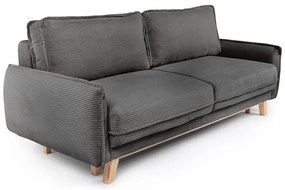 Canapea gri extensibilă cu tapițerie din catifea reiată 218 cm Tori – Bonami Selection