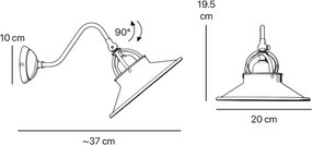 Aplica de perete rustica din alama Alice
