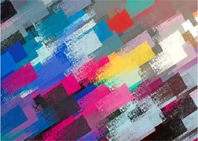 Tablou pe sticlă - Dungi colorate cu pensula (70x50 cm)