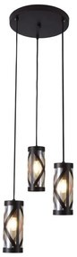 Lustra cu 3 pendule design industrial galben de chihlimbar 3L OBERON 5339 RX