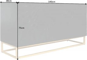 Comoda din lemn de mango Scorpion 140cm, negru