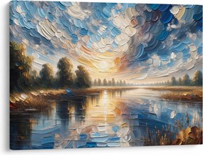 Tablou - Pictură cu soarele deasupra apei (70x50 cm)