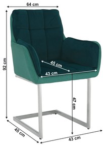 Zondo Scaun de sufragerie Chira (smaragd). 1021264