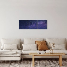 Tablou cerului nocturn (cu ceas) (90x30 cm)