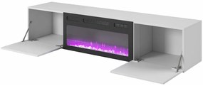 Comoda TV alba Livo RTV 180 cu semineu