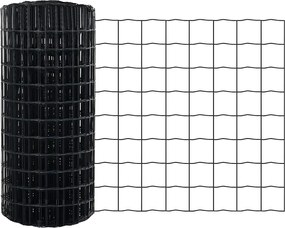 vidaXL Gard Euro Gri 0,8 x 10 m Fier acoperit cu PVC