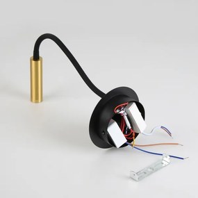 Lampă LED flexibilă de perete cu port USB Brilagi MAYA LED/3W/230V negru/auriu