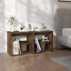 vidaXL Noptiere, 2 buc., stejar maro, 40x30x40 cm, lemn prelucrat