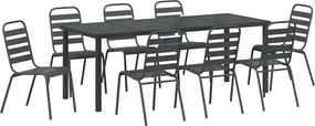 vidaXL Set de masă pentru grădină 9 pcs Antracit