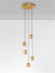 Lustra cu 5 pendule LED design modern LICIO