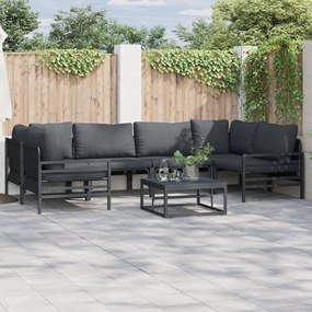 vidaXL Set de canapele pentru grădină 6 pcs Antracit Oţel