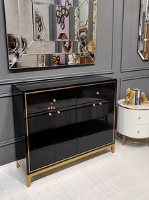 Consola Rennes negru/gold – H100 cm