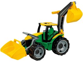 Tractor Lena, cu lamă și excavator, 65 cm, verde-galben