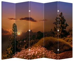 Paravan naturii - Apus de soare (210x170 cm)
