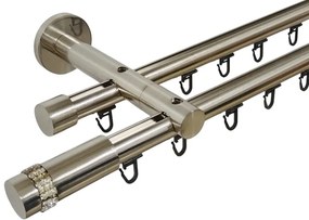 Galerie dubla PRINDERE PERETE suport universal TEAVA PROFIL -XANTOS /19 -INOX (Alege marime: 320 cm)
