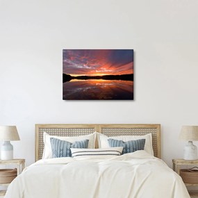 Tablou - Apus de soare peste lac (70x50 cm)