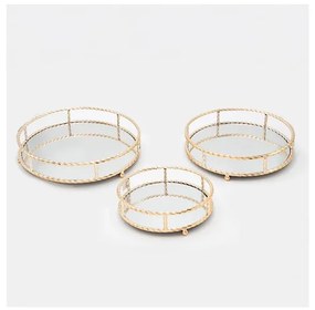 SET 2x tavă decorativă d. 27/33/37 cm auriu