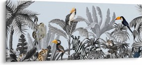 Tablou - Jungla ilustrată (120x50 cm)