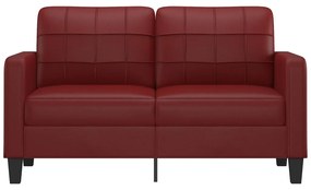 Canapea cu 2 locuri, rosu vin, 140 cm, piele ecologica Bordo, 158 x 77 x 80 cm