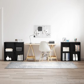 vidaXL Set comodă TV 4 pcs Stejar negru 37 x 35 x 72 cm Lemn compozit