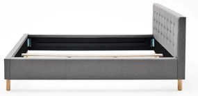 Pat gri deschis tapițat fără somieră 120x200 cm Malin – Meise Möbel