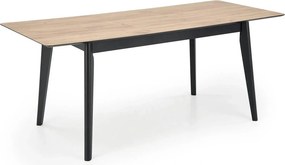 Masa extensibila GULIAN, stejar/negru, PAL laminat/lemn, 140/180x90x76