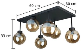 Lustră aplicată DEA 6xE14/60W/230V negru/bej fumuriu